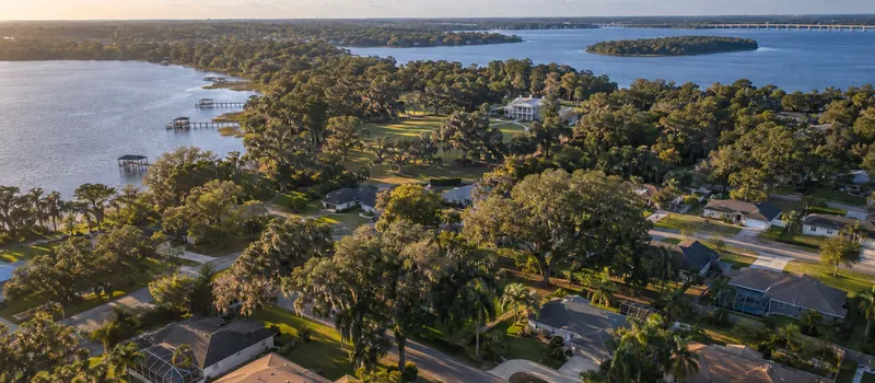Aerial view of a roof in DeBary, FL