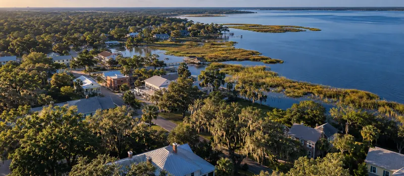 Aerial view of a roof in Enterprise, FL