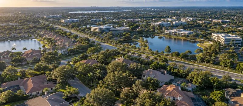 Aerial view of a roof in Lake Mary, FL
