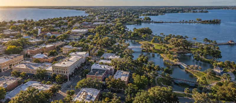 Aerial view of a roof in Leesburg, FL