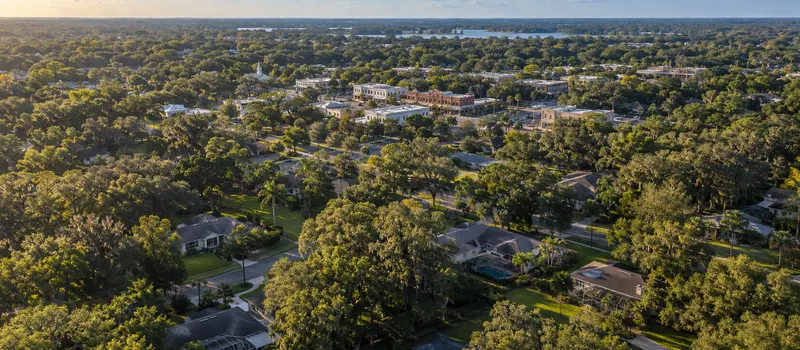 Aerial view of a roof in Longwood, FL