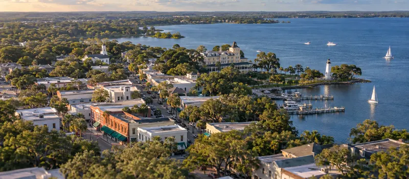 Aerial view of a roof in Mount Dora, FL
