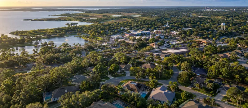 Aerial view of a roof in Oviedo, FL