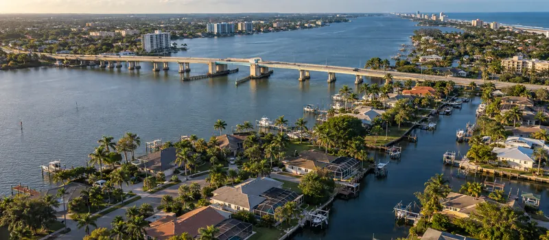 Aerial view of a roof in Port Orange, FL