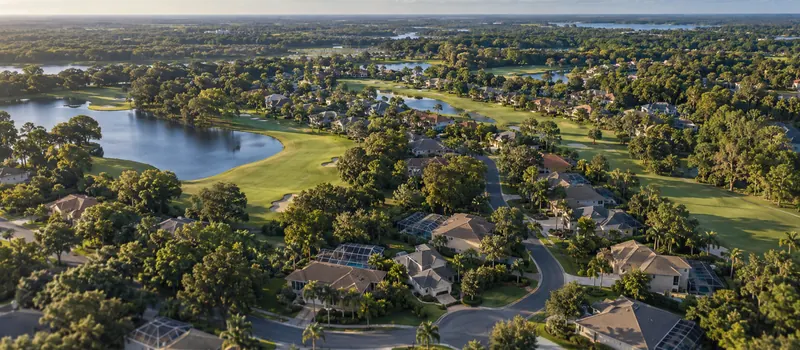 Aerial view of a roof in Winter Springs, FL