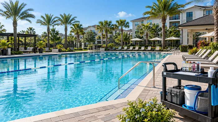 Community pool at a Central Florida apartment complex